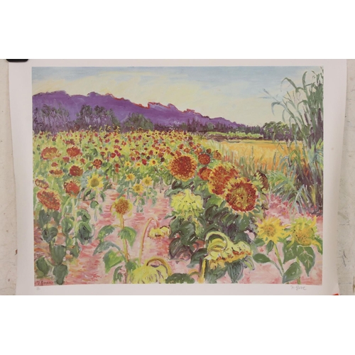 546 - Frederick Gore RA (1913 - 2009) Signed Limited Edition Lithograph titled ' Sunflowers ' no.141/250, ... 