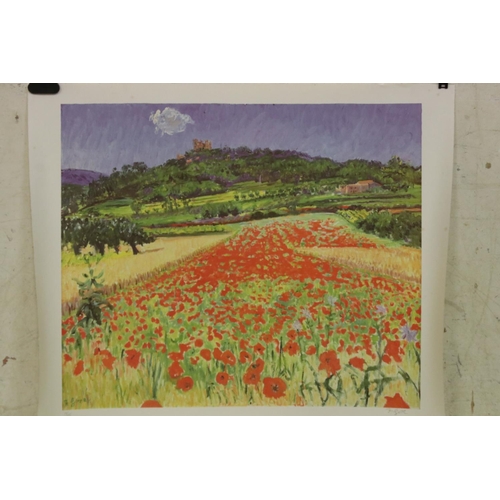 547 - Frederick Gore RA (1913 - 2009) Signed Limited Edition Lithograph titled ' A Field of Poppies, Lacos... 