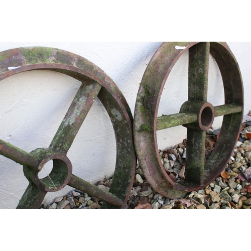 549 - Set of Four Cast Iron Wheels, each with four spokes, 48cm diameter