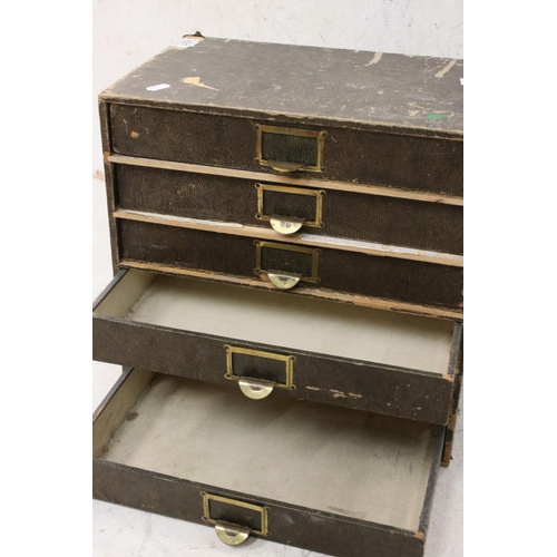 631 - Mid 20th century Stationery / Filing Cabinet with Six Drawers, 39cm wide x 39cm high