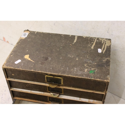 631 - Mid 20th century Stationery / Filing Cabinet with Six Drawers, 39cm wide x 39cm high