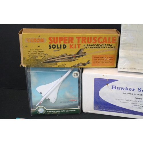 354 - Group of 14 boxed plastic & wooden kits and diecast models, to include sealed West Wings Hawker Sea ... 