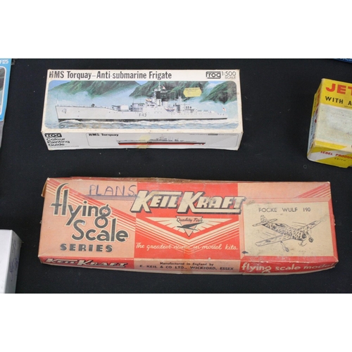 354 - Group of 14 boxed plastic & wooden kits and diecast models, to include sealed West Wings Hawker Sea ... 