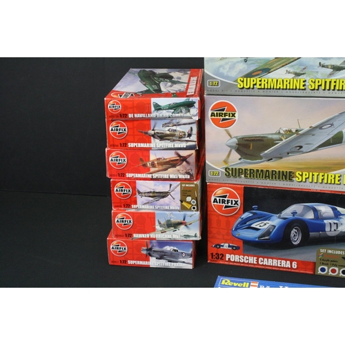 356 - 24 Boxed & unbuilt plastic model kits to include 15v x Airfix, 8 x Revell and 1 x Academy, features ... 