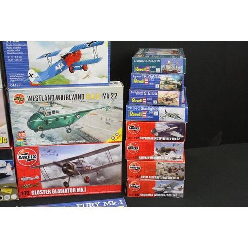 356 - 24 Boxed & unbuilt plastic model kits to include 15v x Airfix, 8 x Revell and 1 x Academy, features ... 