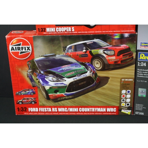 357 - Five boxed & unbuilt plastic model kits to include Hasegawa 1/24 Mini Cooper S Countryman ALL-4, 2 x... 