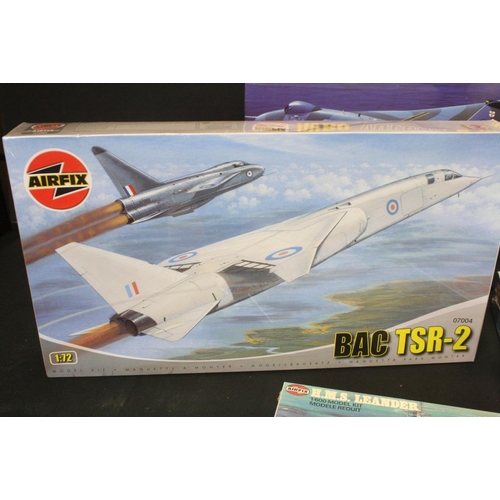 359 - 14 Sealed boxed Airfix plastic model kits to include 2 x 1/72 07004 BAC TSR-2, 1/48 09180 HS Buccane... 