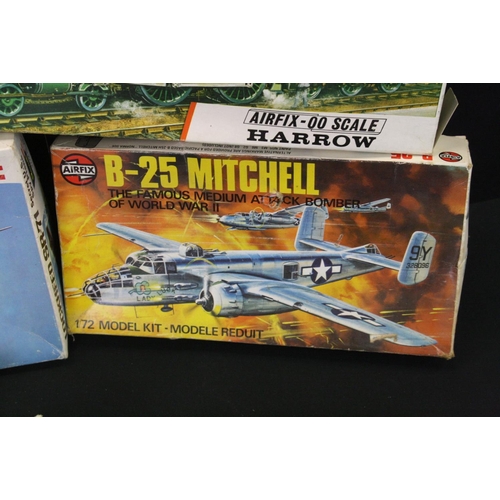 360 - Seven boxed plastic model kits, to include Airfix 1:72 B-25 Mitchell, Sepecat Junior, 1:32 1910 B Ty... 