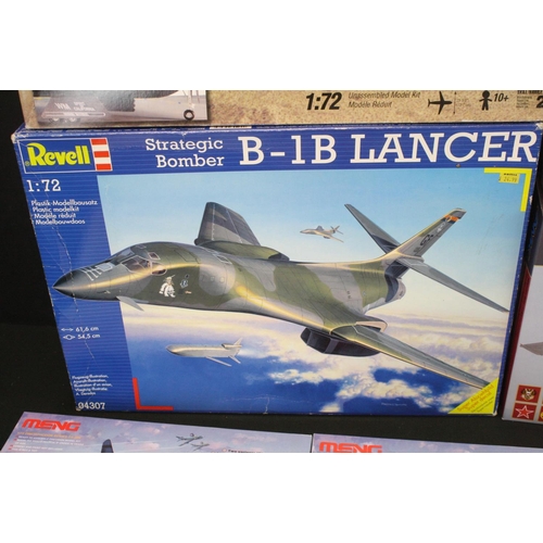 362 - 11 Boxed Plastic model kits to include 3 x Meng 1/72 DS004 Light Fighter Bomber kits, 3 x AMK 1/48 k... 