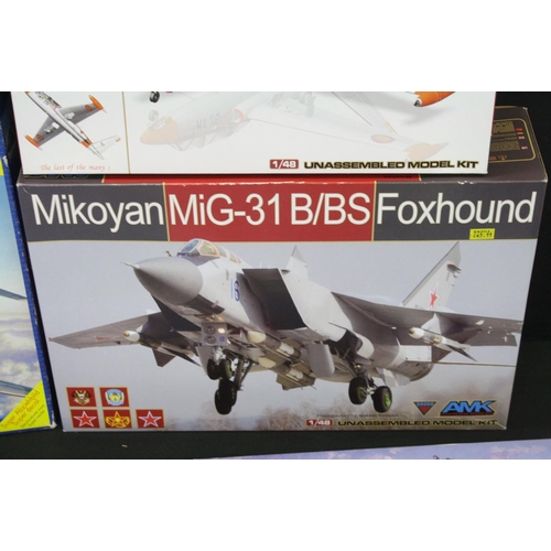 362 - 11 Boxed Plastic model kits to include 3 x Meng 1/72 DS004 Light Fighter Bomber kits, 3 x AMK 1/48 k... 