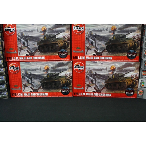 364 - 24 Boxed & unopened plastic kits to include 5 x 1/76 AirfixAA03301 LCM Mk III and Sherman, 10 x 1/72... 