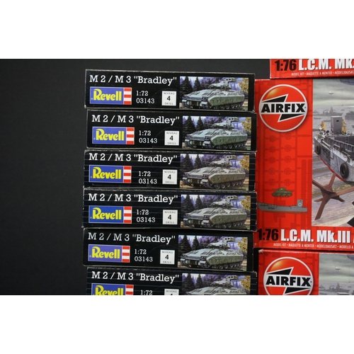 364 - 24 Boxed & unopened plastic kits to include 5 x 1/76 AirfixAA03301 LCM Mk III and Sherman, 10 x 1/72... 