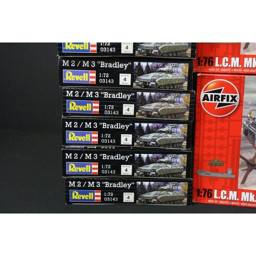 364 - 24 Boxed & unopened plastic kits to include 5 x 1/76 AirfixAA03301 LCM Mk III and Sherman, 10 x 1/72... 