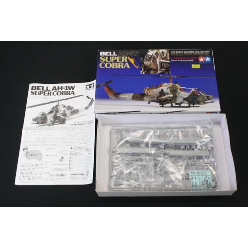 371 - Six boxed plastic model kits to include 4 x Tamiya 1/72 (60742 U.S Navy A-6E Intruder, 60703 Lockhee... 