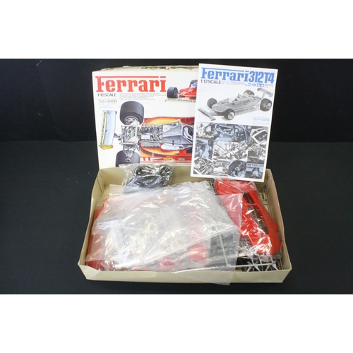 372A - Two boxed Tamiya plastic model kits to include 1/12 Ferrari 312T4 & 1/35 35100 Churchill Crocodile, ... 