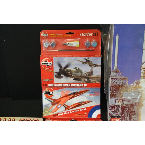 383 - Seven boxed Airfix plastic model kits, all sealed, to include 1:144 Space Shuttle, 4 x Starter Sets,... 