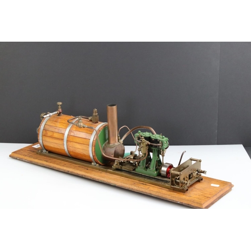 321 - Stuart Turner Stationary Steam Plant on wooden base, 30 x 8