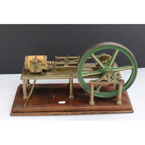 326 - Two Stationary Beam engines, possibly Stuart / in the style of, unmarked, wooden bases 20