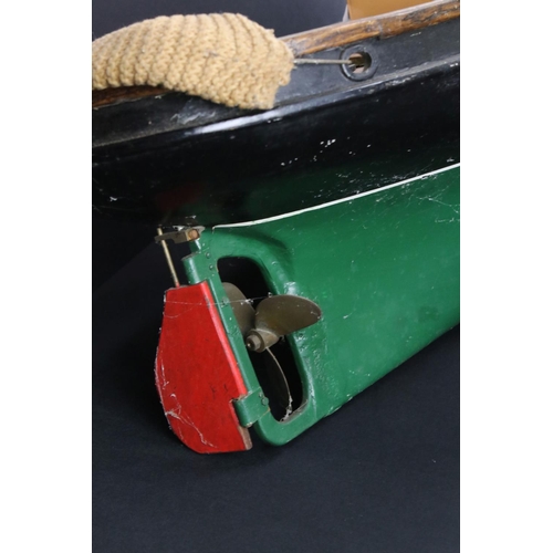 327 - Large well built tug boat made for engine fittings (none present), shows some wear and display dust ... 