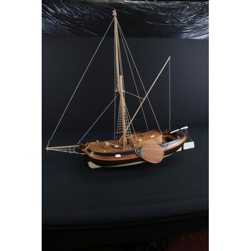 328 - Two wooden model boats, both well made, features a Runabout (26