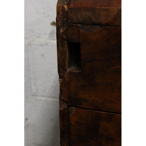 118 - Early 18th century Walnut and Feather Banded Bureau, the fall front opening to a fitted interior wit... 