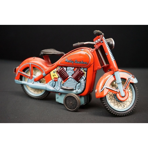 445 - Six boxed tinplate motorcycles, to include Schylling United States Postage Special Delivery, Orienta... 