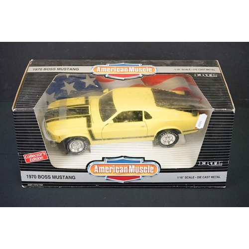 1086 - Two Boxed ERTL Collector's edn American Model 1/18 scale diecast 1970 Boss Mustang models, together ... 