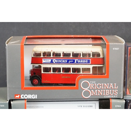 1095 - 13 Boxed / cased Corgi Original Omnibus diecast models, to include ltd edn examples, featuring 97055... 