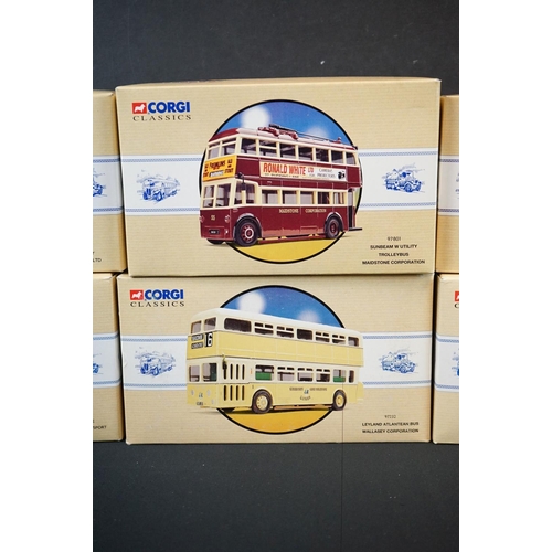 1103 - 12 Boxed Corgi Classics Public Transport from Corgi diecast models with certificates to include 9711... 