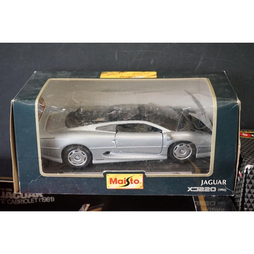 1180 - Six boxed diecast models to include 1 x Auto Art 1/18 Jaguar D-Type Short Nose, 2 x Burago (1/18 Jag... 