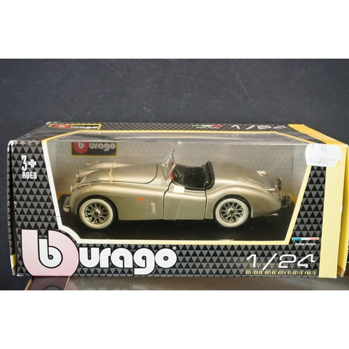 1180 - Six boxed diecast models to include 1 x Auto Art 1/18 Jaguar D-Type Short Nose, 2 x Burago (1/18 Jag... 