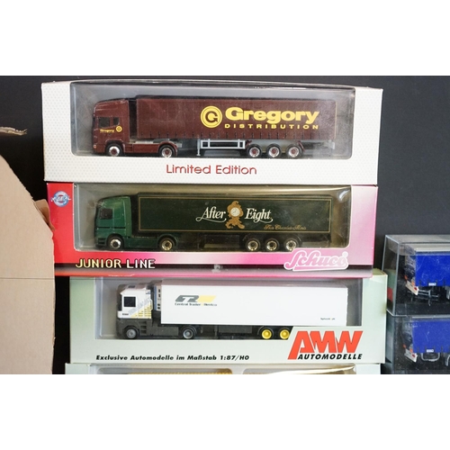 1190 - 22 Boxed / cased diecast and plastic model trucks to include 11 x Schuco (4 x Junior Line, 6 x ltd /... 