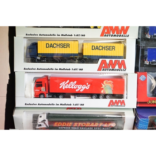 1190 - 22 Boxed / cased diecast and plastic model trucks to include 11 x Schuco (4 x Junior Line, 6 x ltd /... 