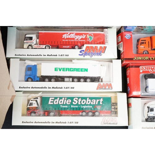 1190 - 22 Boxed / cased diecast and plastic model trucks to include 11 x Schuco (4 x Junior Line, 6 x ltd /... 