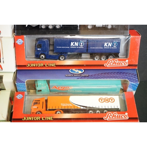 1190 - 22 Boxed / cased diecast and plastic model trucks to include 11 x Schuco (4 x Junior Line, 6 x ltd /... 