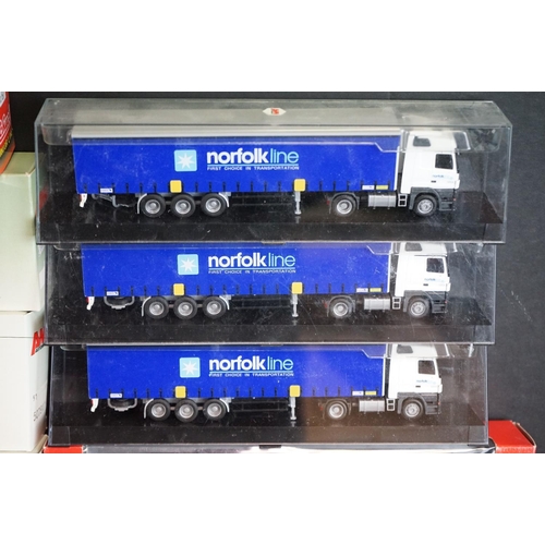 1190 - 22 Boxed / cased diecast and plastic model trucks to include 11 x Schuco (4 x Junior Line, 6 x ltd /... 