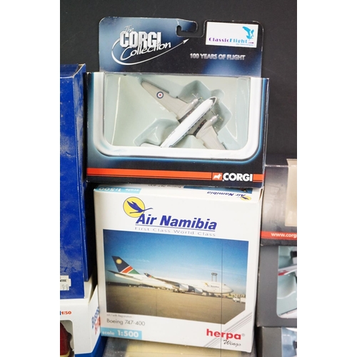 1193 - 10 Boxed Corgi diecast models to include 5 x aeroplane models (ltd edn Gemini Jets Concorde two piec... 