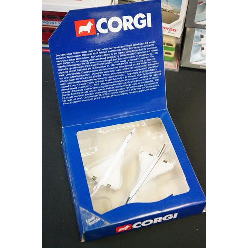 1193 - 10 Boxed Corgi diecast models to include 5 x aeroplane models (ltd edn Gemini Jets Concorde two piec... 