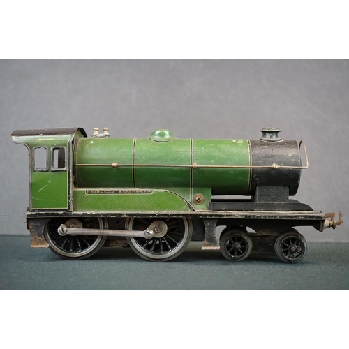 187 - Bassett Lowke O gauge clockwork Princess Elizabeth 4-4-0 locomotive with tender, no key, paint wear