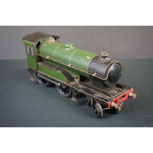 187 - Bassett Lowke O gauge clockwork Princess Elizabeth 4-4-0 locomotive with tender, no key, paint wear