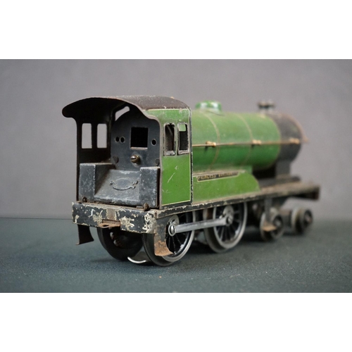 187 - Bassett Lowke O gauge clockwork Princess Elizabeth 4-4-0 locomotive with tender, no key, paint wear