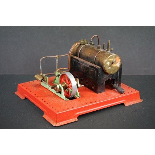 308 - Boxed Mamod SE3 Twin Cyclinder Superheated Steam Engine, grubby with play wear, tatty box