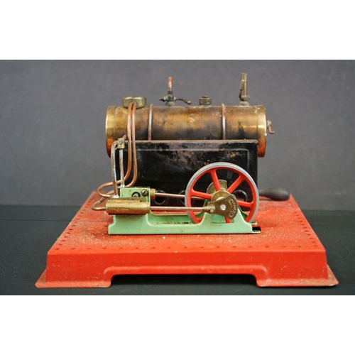 308 - Boxed Mamod SE3 Twin Cyclinder Superheated Steam Engine, grubby with play wear, tatty box