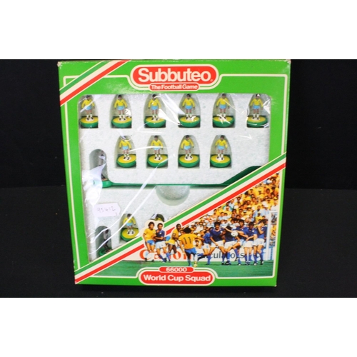 407 - Subbuteo - Three boxed World Cup teams to include 653 England, 410 Brazil and 681 West Germany, comp... 