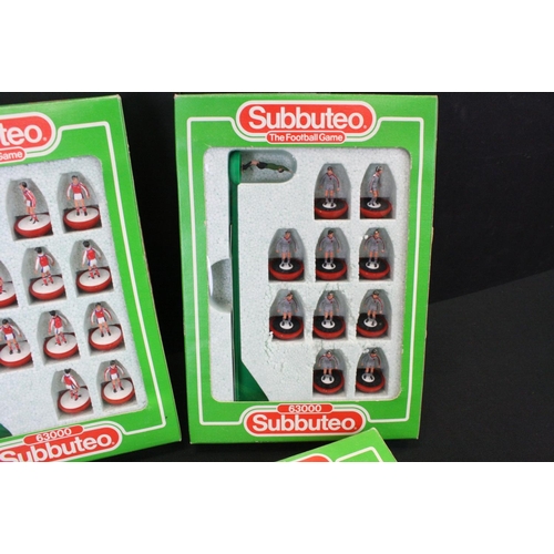 408 - Subbuteo - Nine boxed teams to include 664 Liverpool 2nd, 683 Arsenal, 685 Notts Forest, 643 Everton... 