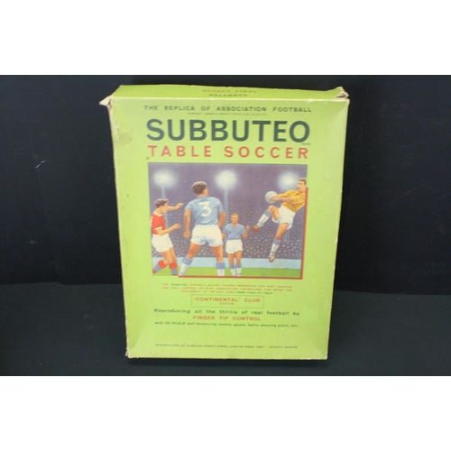 408A - Boxed Subbuteo Continental Club edition, almost complete with some box wear, five boxed teams (two i... 