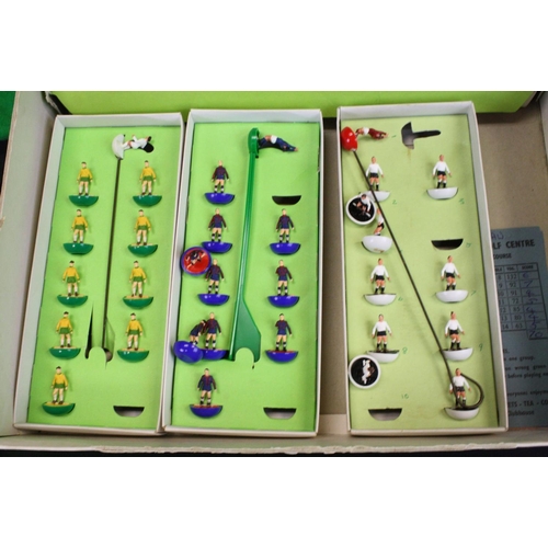 408A - Boxed Subbuteo Continental Club edition, almost complete with some box wear, five boxed teams (two i... 