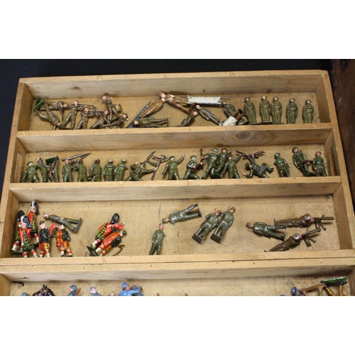 448A - Collection of over 170 mid 20th C play worn metal figures, to include Britains and Johillco, compris... 