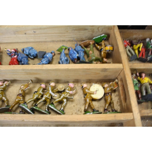 448A - Collection of over 170 mid 20th C play worn metal figures, to include Britains and Johillco, compris... 