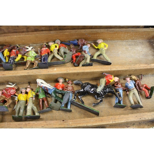 448A - Collection of over 170 mid 20th C play worn metal figures, to include Britains and Johillco, compris... 